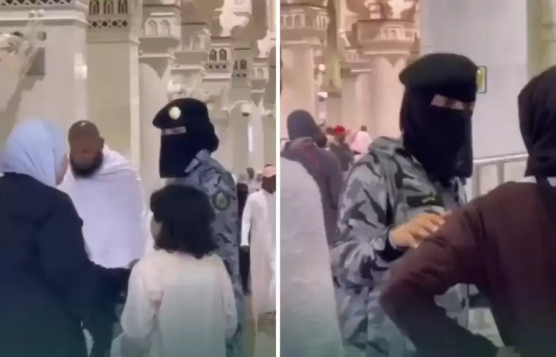بالفيديو.. شاهد مجندات سعوديات يقومن بحركات غريبة مع المصلين والمعتمرين في المسجد